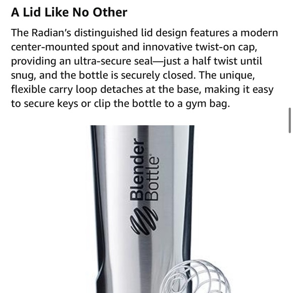 Blender Bottle Radian Stainless Steel Bottle with Wire Whisk, 26 Oz, Matte Black - Picture 11 of 15